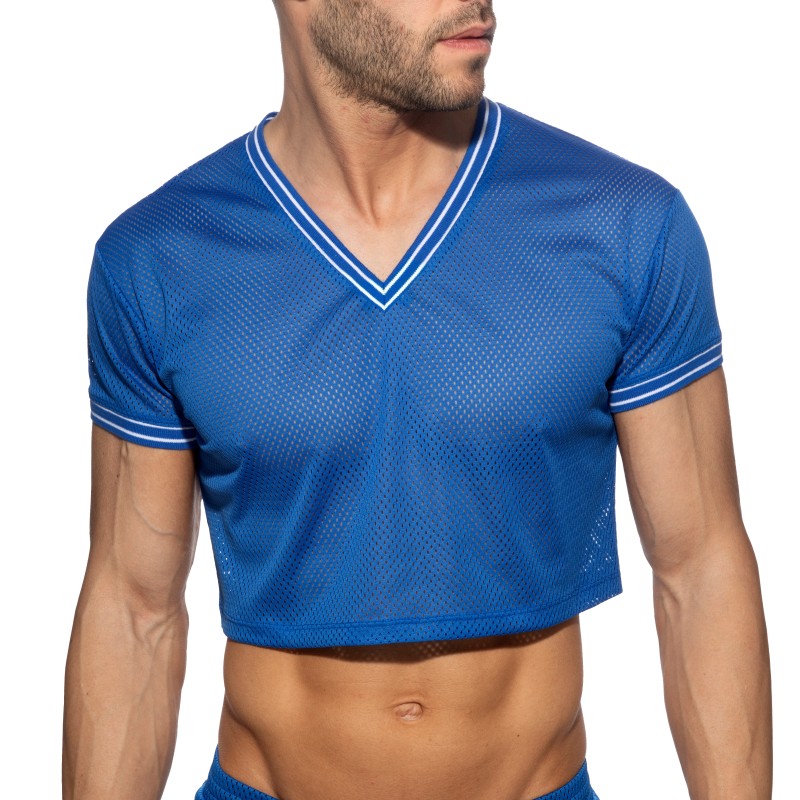 Mangas cortas de la marca ADDICTED - Top corto Slam Escote en V - azul real - Ref : AD1274 C16