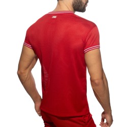 Mangas cortas de la marca ADDICTED - Camiseta con cuello en V Slam - rojo - Ref : AD1280 C06