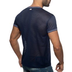 Kurze Ärmel der Marke ADDICTED - T-Shirt mit V-Ausschnitt Slam - navy - Ref : AD1280 C09