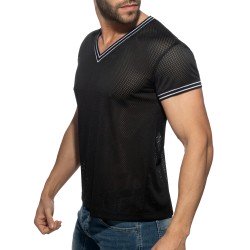 Mangas cortas de la marca ADDICTED - Camiseta con cuello en V Slam - negro - Ref : AD1280 C10