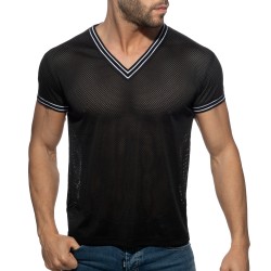 Mangas cortas de la marca ADDICTED - Camiseta con cuello en V Slam - negro - Ref : AD1280 C10