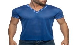 Mangas cortas de la marca ADDICTED - Camiseta con cuello en V Slam - azul real - Ref : AD1280 C16