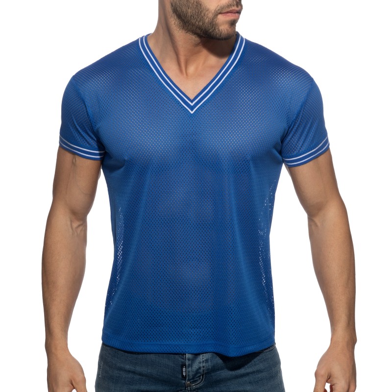 Manches courtes de la marque ADDICTED - T-shirt V-Neck Slam - bleu royal - Ref : AD1280 C16