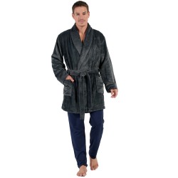 Bademantel, Robe der Marke HOM - Kurzer Morgenmantel aus Fleece HOM Everest - Ref : 402878 00ZU