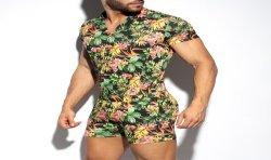 Swimwear of the brand ES COLLECTION - Jumper Hawaiian - black - Ref : SP321 C10