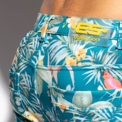 Kurze der Marke ES COLLECTION - Hawaiianische - kobaltfarbene Shorts - Ref : SP326 C26