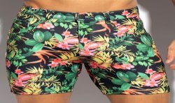 Kurze der Marke ES COLLECTION - Hawaiianische Shorts - schwarz - Ref : SP326 C10