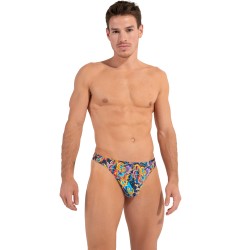 Tanga de la marca HOM - G-String HOM Funky Styles - Estampado Multicolor - Ref : 402895 40P023