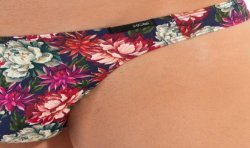 String de la marque HOM - G-String HOM Funky Styles - imprimé floral rose - ÉDITION LIMITÉE - Ref : 402895 40P0PI