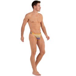 String de la marque HOM - G-String HOM Funky Styles - imprimé jaune - ÉDITION LIMITÉE - Ref : 402895 40P0YE