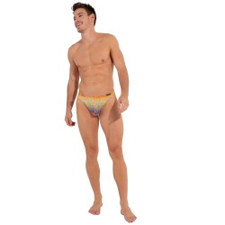 String de la marque HOM - G-String HOM Funky Styles - imprimé jaune - ÉDITION LIMITÉE - Ref : 402895 40P0YE