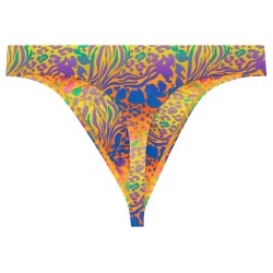 Thong of the brand HOM - G-String HOM Funky Styles - Yellow Print - Ref : 402895 40P0YE