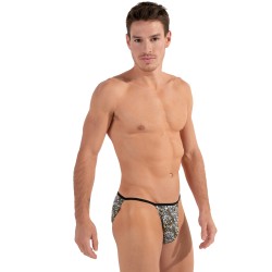 Slip de la marca HOM - Tanga HOM Funky Styles - Estampado Floral Blanco - Ref : 402896 40P003