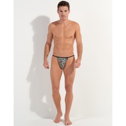 Slip, Tanga de la marque HOM - Tanga HOM Funky Styles - imprimé floral blanc - ÉDITION LIMITÉE - Ref : 402896 40P003