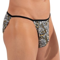 Slip der Marke HOM - Tanga HOM Funky Styles - weißer Blumendruck - Ref : 402896 40P003