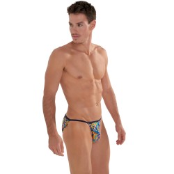 Slip, Tanga de la marque HOM - Tanga HOM Funky Styles - imprimé multicolore - ÉDITION LIMITÉE - Ref : 402896 40P023