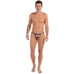 Slip, Tanga de la marque HOM - Tanga HOM Funky Styles - imprimé floral rose - ÉDITION LIMITÉE - Ref : 402896 40P0PI