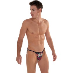 Slip de la marca HOM - Tanga HOM Funky Styles - Estampado floral rosa - Ref : 402896 40P0PI