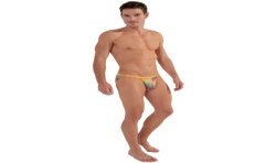 Slip del marchio HOM - Tanga HOM Funky Styles - Stampa giallo - Ref : 402896 40P0YE