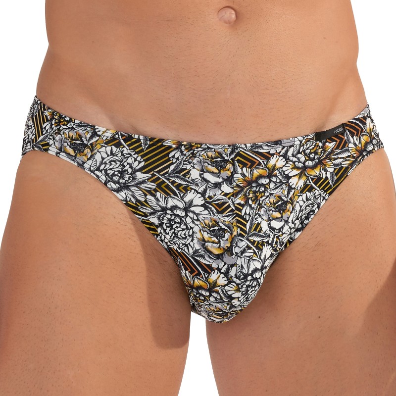 Brief of the brand HOM - Micro Slip Comfort HOM Funky Styles - White Floral Print - LIMITED EDITION - Ref : 402897 40P003