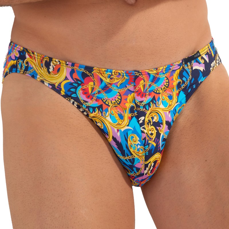 Brief of the brand HOM - Micro Slip Comfort HOM Funky Styles - Multicolor print - LIMITED EDITION - Ref : 402897 40P023