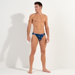 Brief of the brand HOM - Micro Slip Comfort HOM Funky Styles - Navy tiger and floral print - LIMITED EDITION - Ref : 402897 40P0