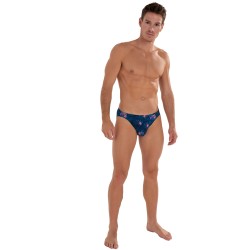 Slip der Marke HOM - Micro Slip Comfort HOM Funky Styles - Marineblauer Tiger- und Blumenprint - LIMITED EDITION - Ref : 402897 