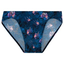 Brief of the brand HOM - Micro Slip Comfort HOM Funky Styles - Navy tiger and floral print - LIMITED EDITION - Ref : 402897 40P0