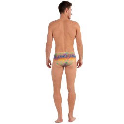 Brief of the brand HOM - Micro Slip Comfort HOM Funky Styles - Yellow print - LIMITED EDITION - Ref : 402897 40P0YE