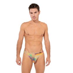 Slip, Tanga de la marque HOM - Micro Slip Comfort HOM Funky Styles - imprimé jaune - ÉDITION LIMITÉE - Ref : 402897 40P0YE