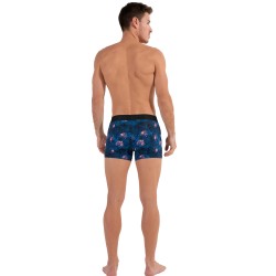 Pantaloncini boxer, Shorty del marchio HOM - Boxer HOM HO1 Funky Styles - blu navy stampa tigre e floreale - ÉDITION LIMITÉE - R