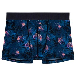 Boxer, shorty de la marque HOM - Boxer HOM HO1 Funky Styles - navy imprimé tigre et floral - ÉDITION LIMITÉE - Ref : 402898 40P0