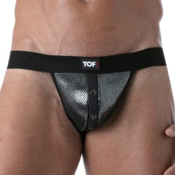 Jock strap de la marque TOF PARIS - Jockstraps à bouton-pression 3D Tof Paris - Argent - Ref : TOF472A