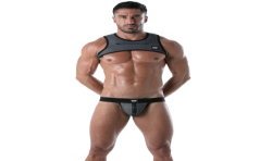 Jock strap de la marque TOF PARIS - Jockstraps à bouton-pression 3D Tof Paris - Gris - Ref : TOF472G