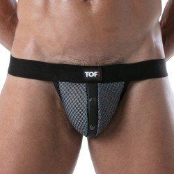 Jock strap de la marque TOF PARIS - Jockstraps à bouton-pression 3D Tof Paris - Gris - Ref : TOF472G