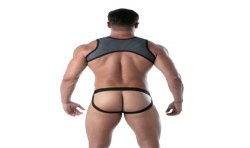 Cinturino Jock del marchio TOF PARIS - Jockstraps con cinturino a scatto 3D Tof Paris - Grigio - Ref : TOF472G