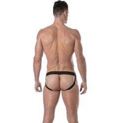 Cinturino Jock del marchio TOF PARIS - Jockstraps con cinturino a scatto 3D Tof Paris - Nero/Grigio - Ref : TOF472NG