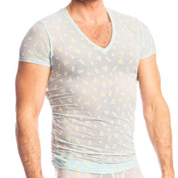 Manches courtes de la marque L HOMME INVISIBLE - Paradiso - T-Shirt Col V L Homme Invisible - Ref : MY73 PAR F21