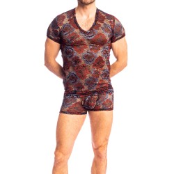 Manches courtes de la marque L HOMME INVISIBLE - Reverie Florale - T-Shirt col V L Homme Invisible - Ref : MY73 REV RB9