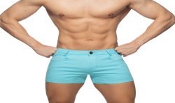 Kurze der Marke ADDICTED - Sommershorts mit 5 Taschen - himmelblau - Ref : AD1195 C23