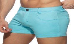 Corto de la marca ADDICTED - Pantalones cortos de verano con 5 bolsillos - azul cielo - Ref : AD1195 C23