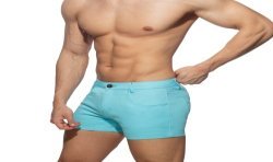 Short of the brand ADDICTED - Summer shorts with 5 pockets - sky blue - Ref : AD1195 C23