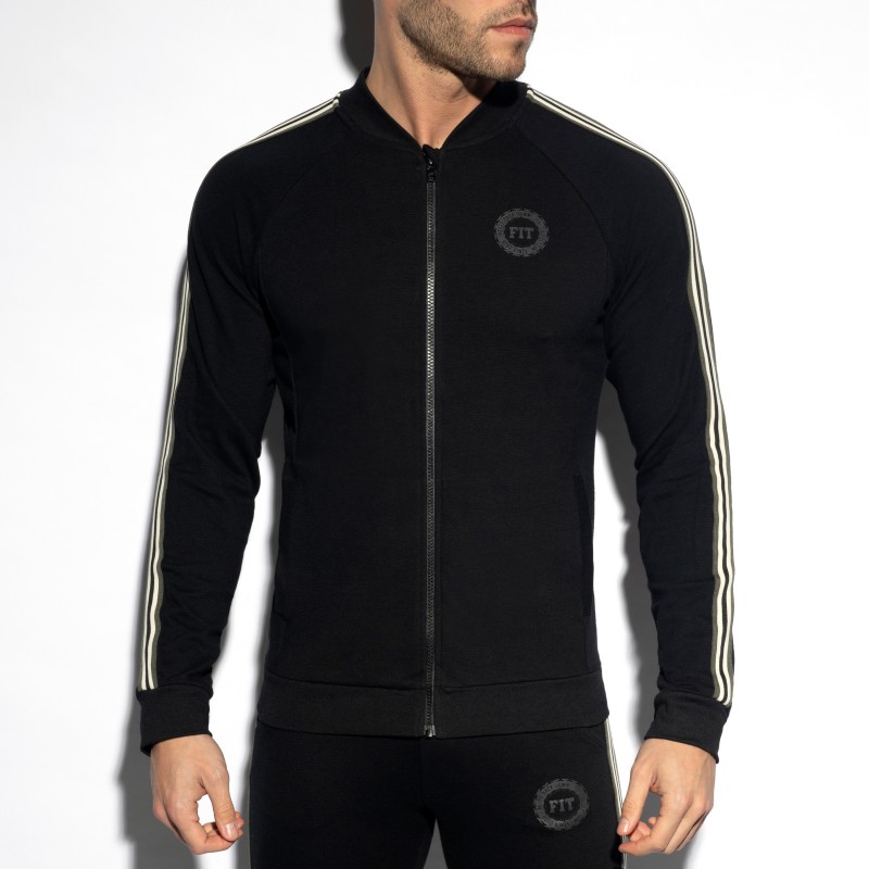 Haut de la marque ES COLLECTION - Veste Sport FIT TAPE - noir - Ref : SP208 C10