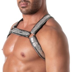 Harness of the brand TOF PARIS - Glitter Bulldog Harness Tof Paris - Silver - Ref : TOF504A