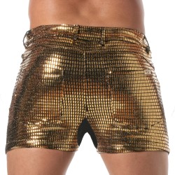 Short of the brand TOF PARIS - Glitter 5-Pocket Mid-Thigh Shorts Tof Paris - Gold - Ref : TOF505O