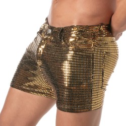 Short of the brand TOF PARIS - Glitter 5-Pocket Mid-Thigh Shorts Tof Paris - Gold - Ref : TOF505O