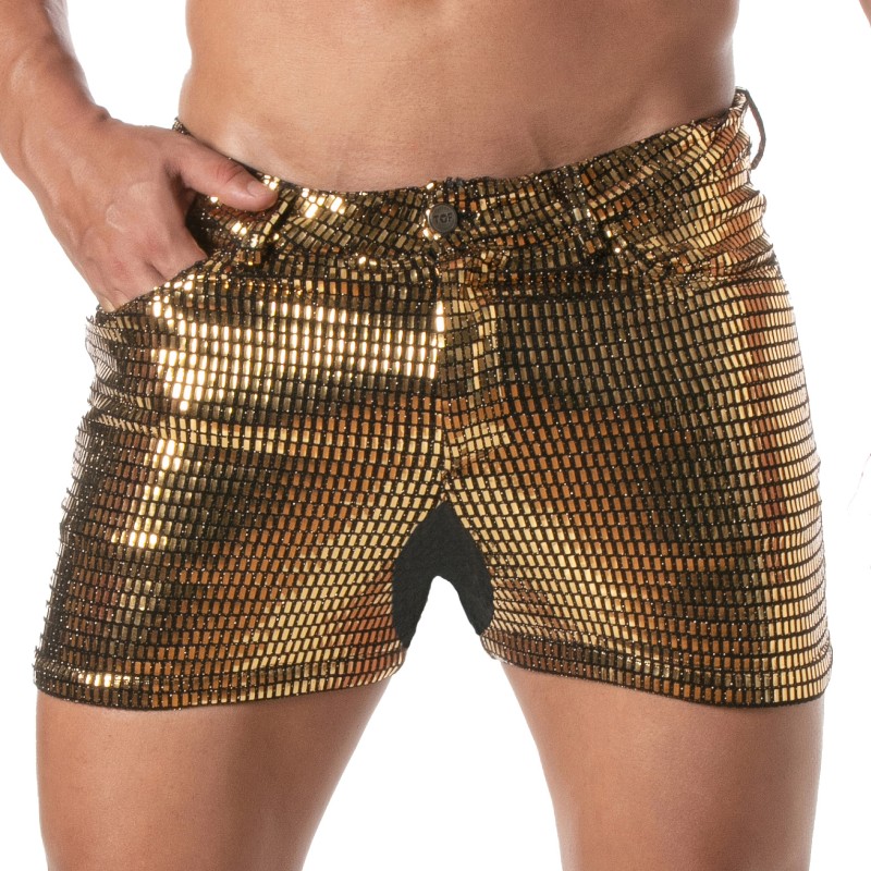 Kurze der Marke TOF PARIS - Glitter 5-Pocket-Shorts mit mittlerem Oberschenkel Tof Paris - Gold - Ref : TOF505O