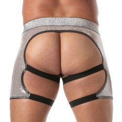 Underwear of the brand TOF PARIS - Glitter Shorty Chaps Tof Paris - Silver - Ref : TOF508A