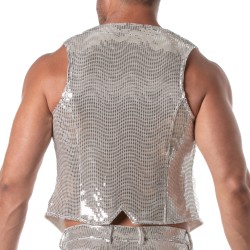 Jacket of the brand TOF PARIS - Glitter Chain Vest Tof Paris - Silver - Ref : TOF509A