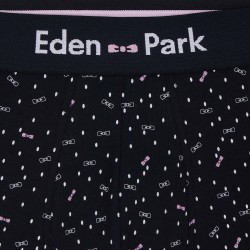 Boxer shorts, Shorty of the brand EDEN PARK - Eden Park - micro-patterned stretch cotton boxer briefs with bow ties, navy blue -